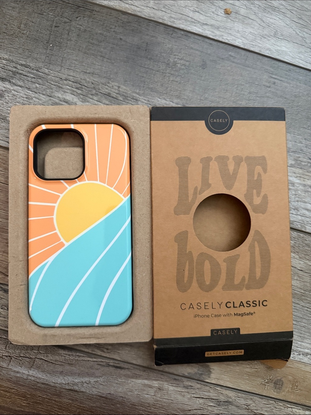 Casely iPhone 14 Pro Max iPhone Case - Teal & Orange Sunrise Design